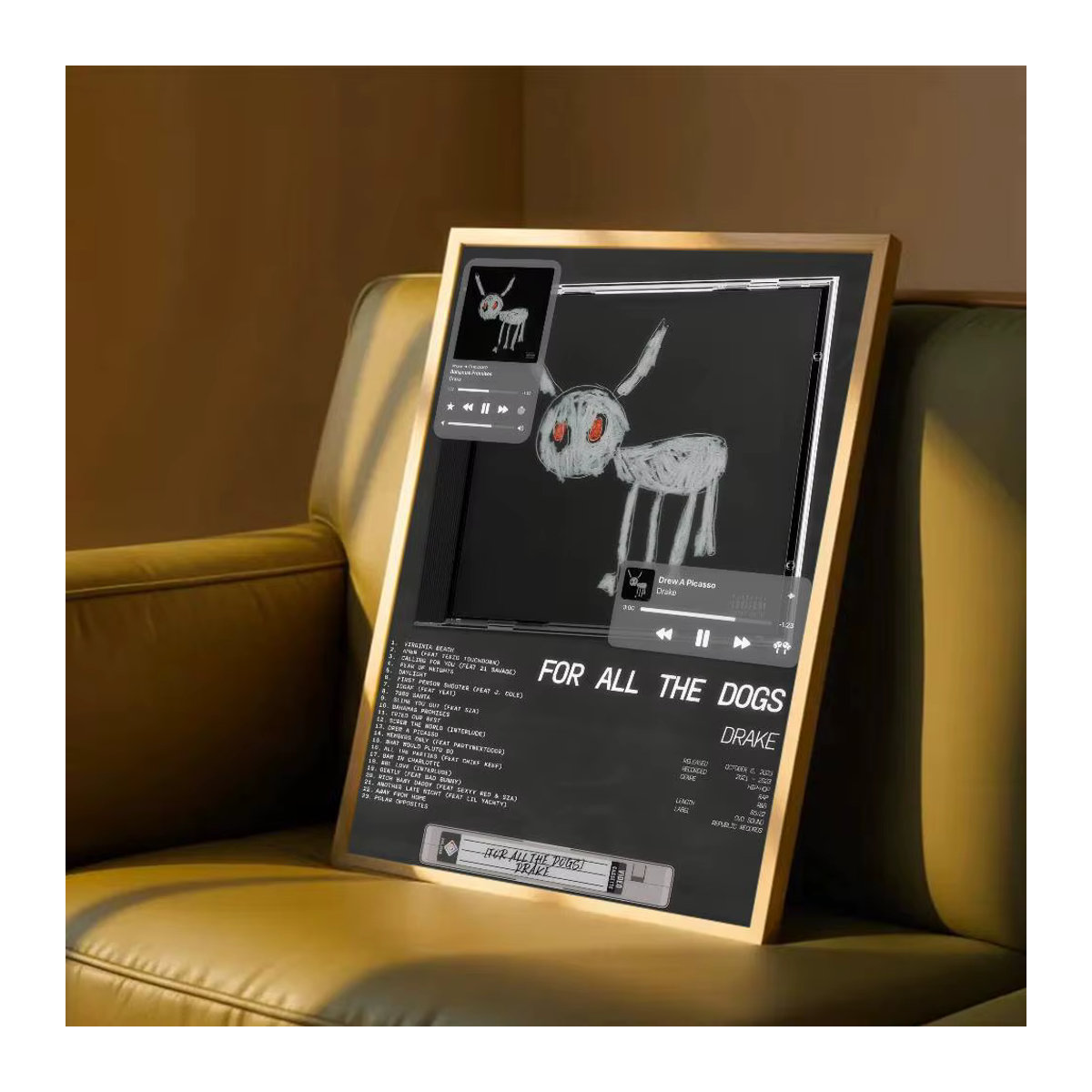 Vintage Film- und Musikposter im Retro-Stil aus braunem Kraftpapier für Hundefans als DIY-Wanddekoration oder Tischaufstellung - Bild 4