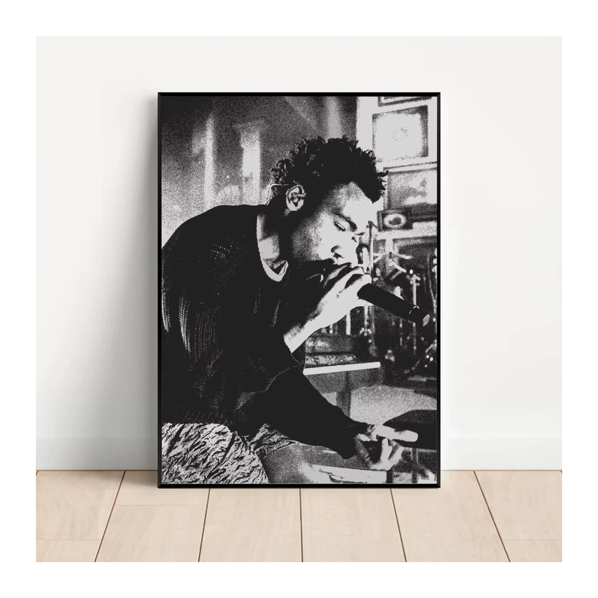 Vintage Gambino Poster Wandkunst aus Papier mit Typografie und Porträt in Mehrfarbig - Bild 6