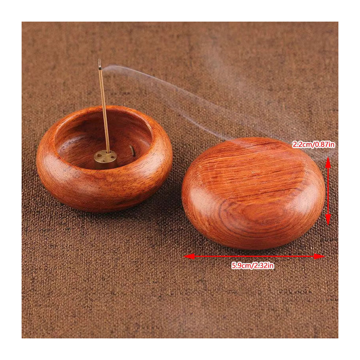 Vintage Holzschale TPXCKz als Weihrauchhalter aus Palisander in Braun für Aromatherapie und Meditation - Bild 6