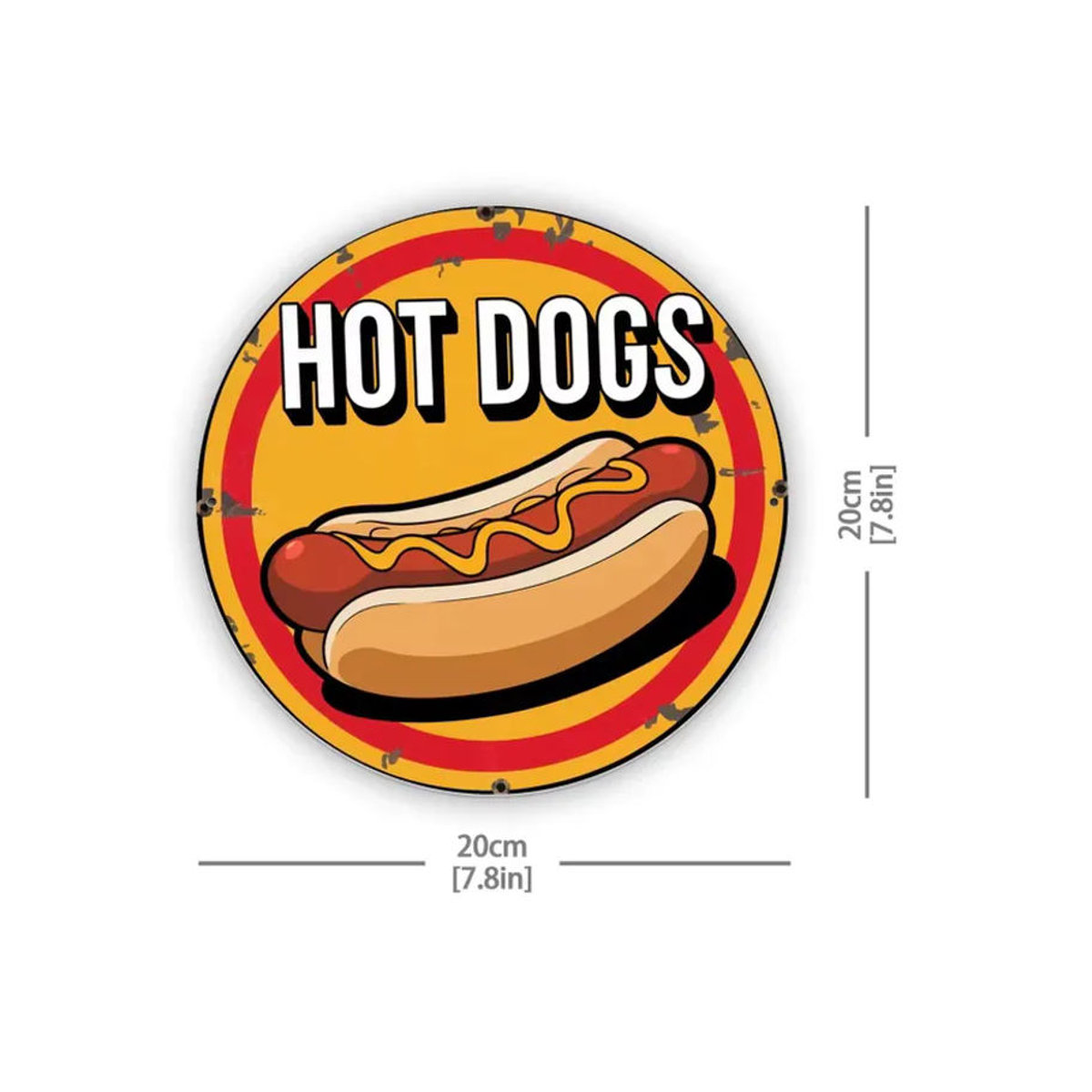 Vintage Hot Dog Metallschild CIFBUY mehrfarbig quadratisch B/H: 20,32 x 20,32 cm - Bild 3