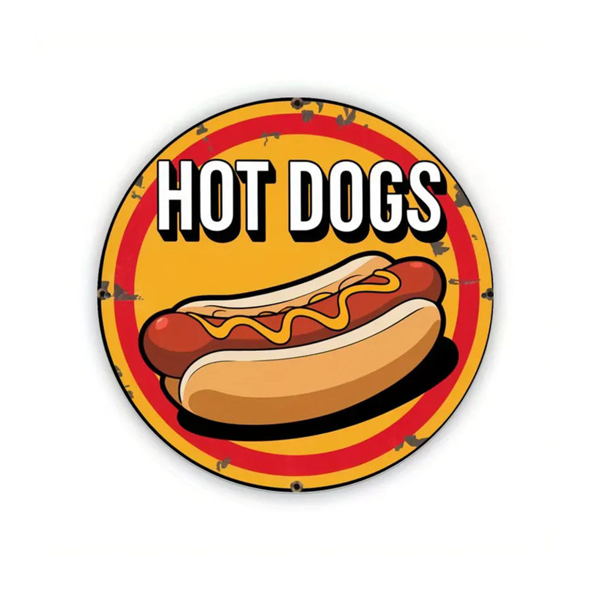 Vintage Hot Dog Metallschild CIFBUY mehrfarbig quadratisch B/H: 20,32 x 20,32 cm - Bild 5