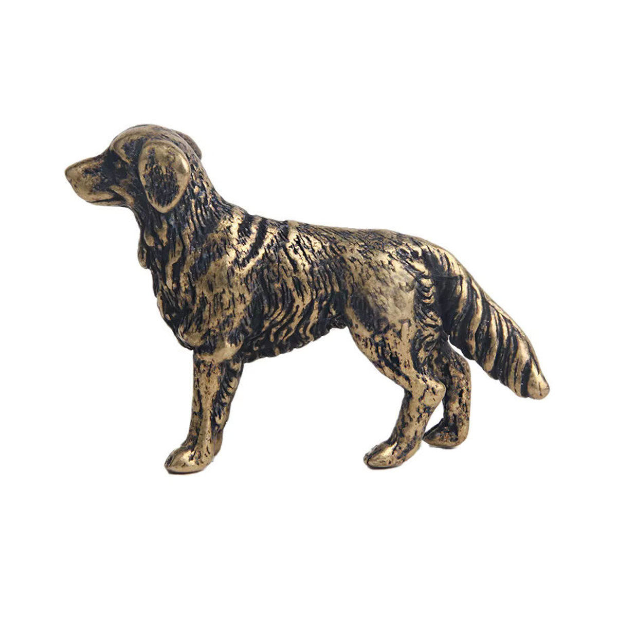 Vintage Hundefigur aus Metall in Gold als dekorative Miniatur-Statue für dein Zuhause - Bild 2