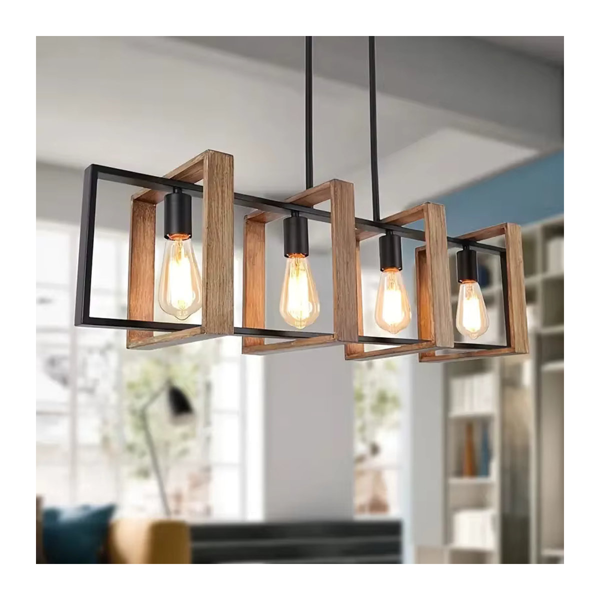 Vintage Industries Pendelleuchte im Industrial Design aus Massivholz und Metall - Bild 2
