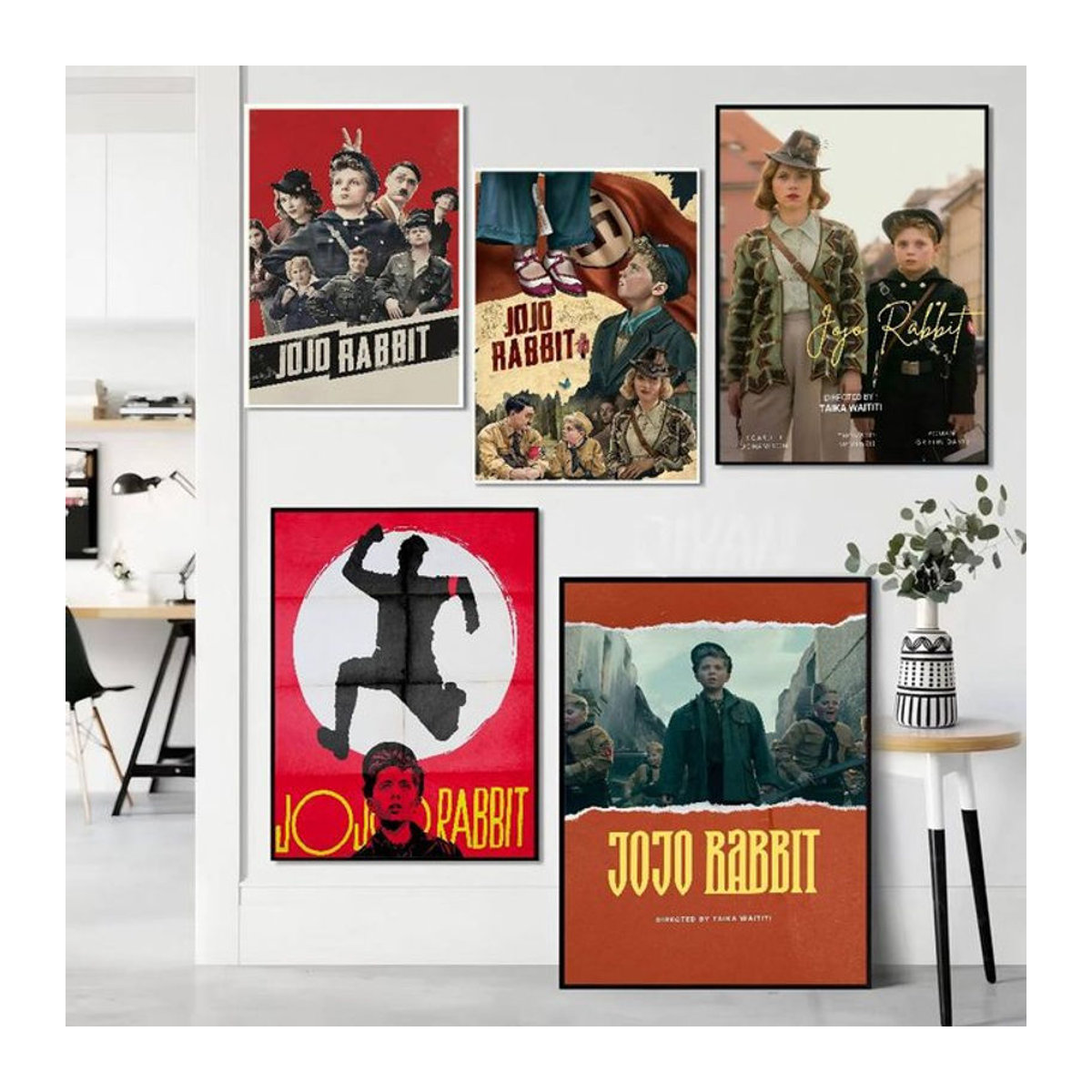 Vintage Jojo Rabbit Film Poster als wandmontierte Dekoration in Mehrfarbig, Hochformat, Rechteckig - Bild 1