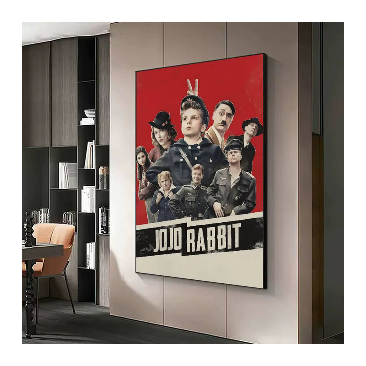 Vintage Jojo Rabbit Film Poster als wandmontierte Dekoration in Mehrfarbig, Hochformat, Rechteckig - Bild 4