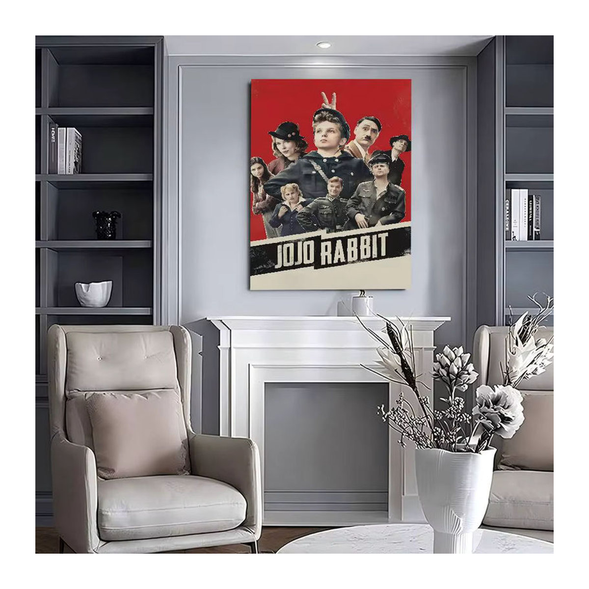 Vintage Jojo Rabbit Film Poster als wandmontierte Dekoration in Mehrfarbig, Hochformat, Rechteckig - Bild 6