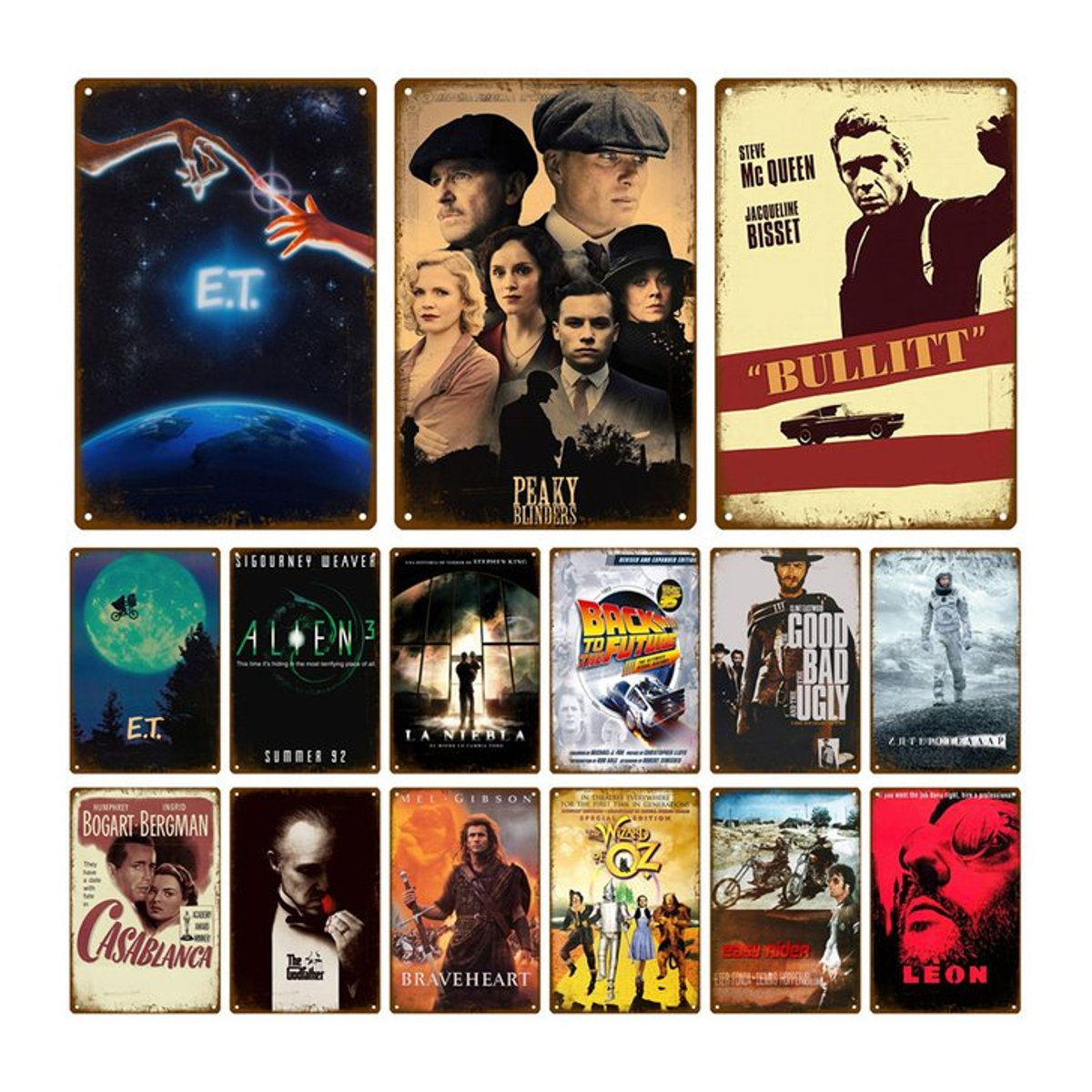 Vintage Kino Film Metallschild im Retro-Design für deine Wanddekoration, mehrfarbig, B/H/T: 30 x 20 x 0,3 cm - Bild 1