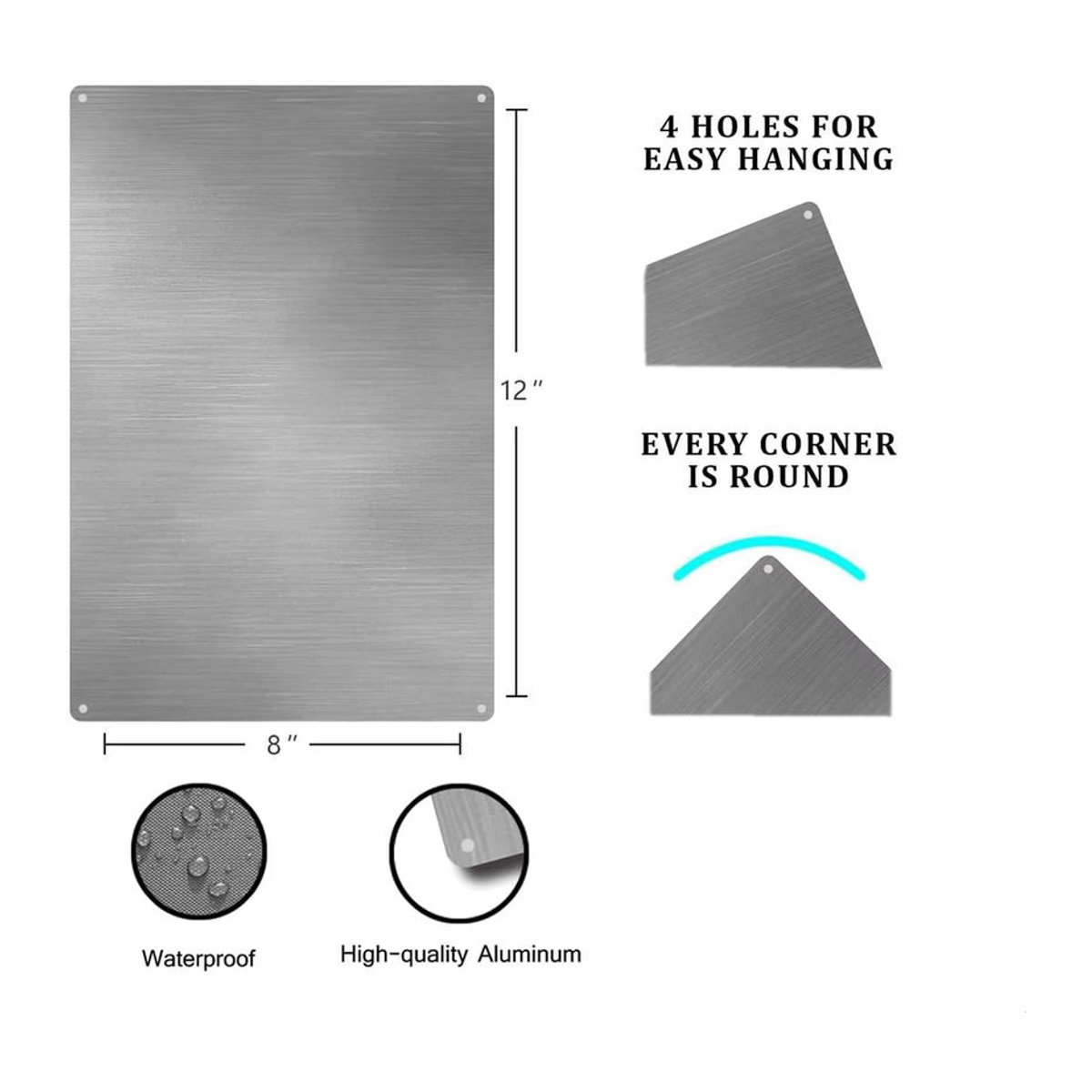 Vintage Kunstschild aus Metall in Silber für deine Wanddekoration - Bild 1
