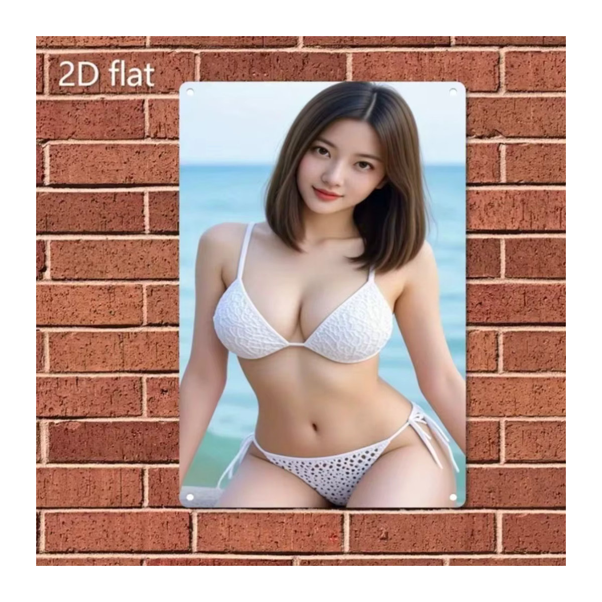 Vintage Metall-Wanddekoration CIFBUY mit Bikini-Mädchen als Retro Barschild für die Männerhöhle, B/H/T: 30 x 20 x 20 cm - Bild 2