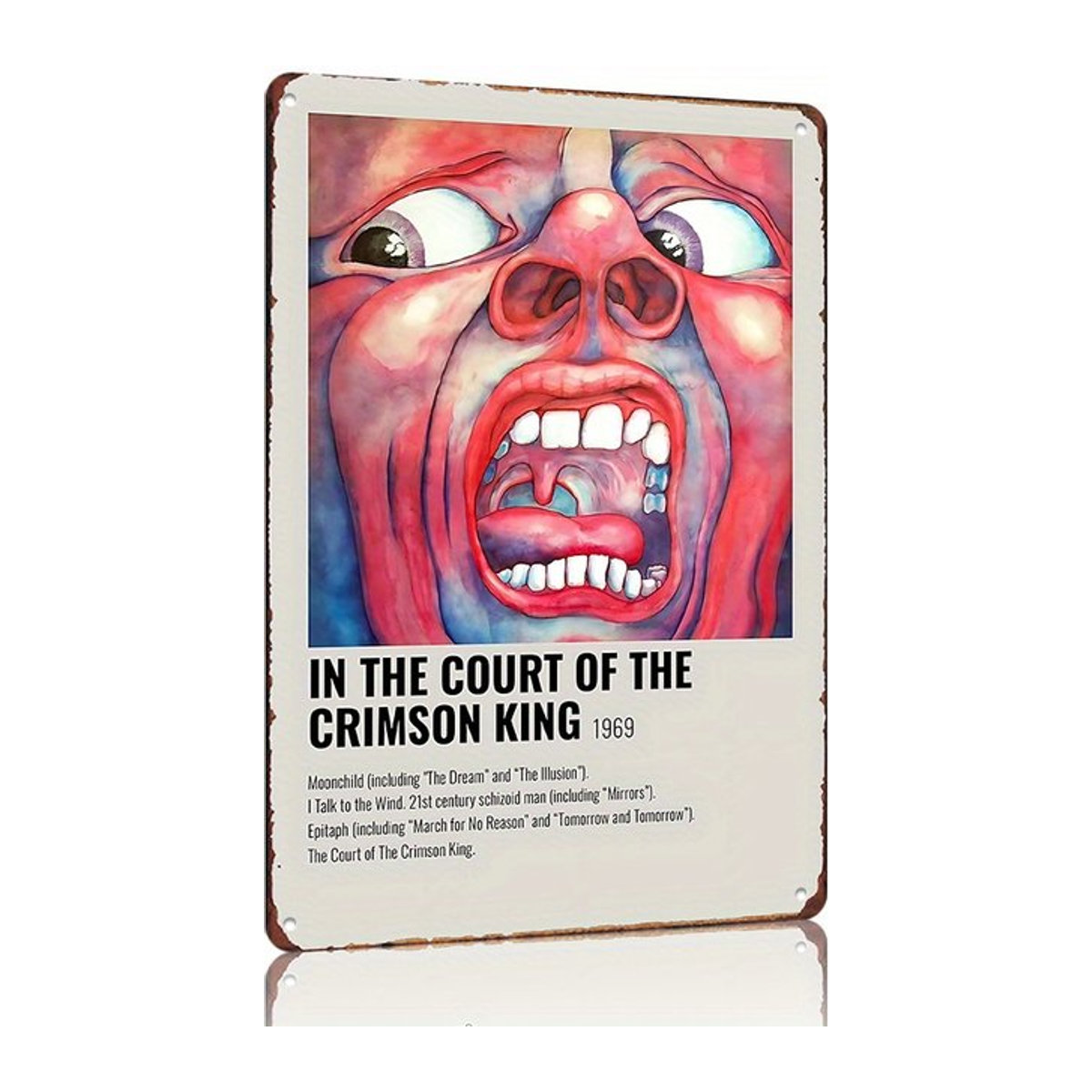 Vintage Metallblechschild In the Court of Crimson King 1969 Album-Posterdruck, mehrfarbig, Rechteckig - Bild 1