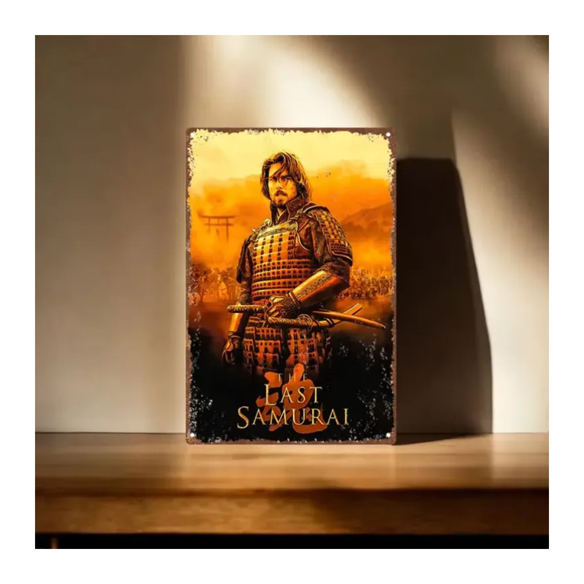 Vintage Metallblechschild Last Samurai Wandkunst Dekoration Hello Young, mehrfarbig, H x B x T: 30 x 30 x 2 cm - Bild 6