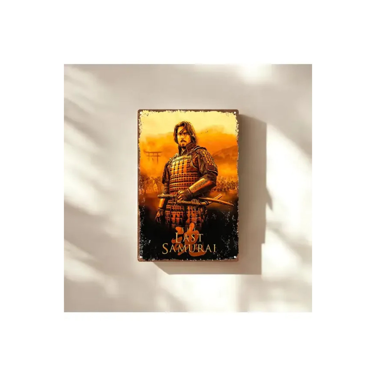 Vintage Metallblechschild Last Samurai Wandkunst Dekoration Hello Young, mehrfarbig, H x B x T: 30 x 30 x 2 cm - Bild 7