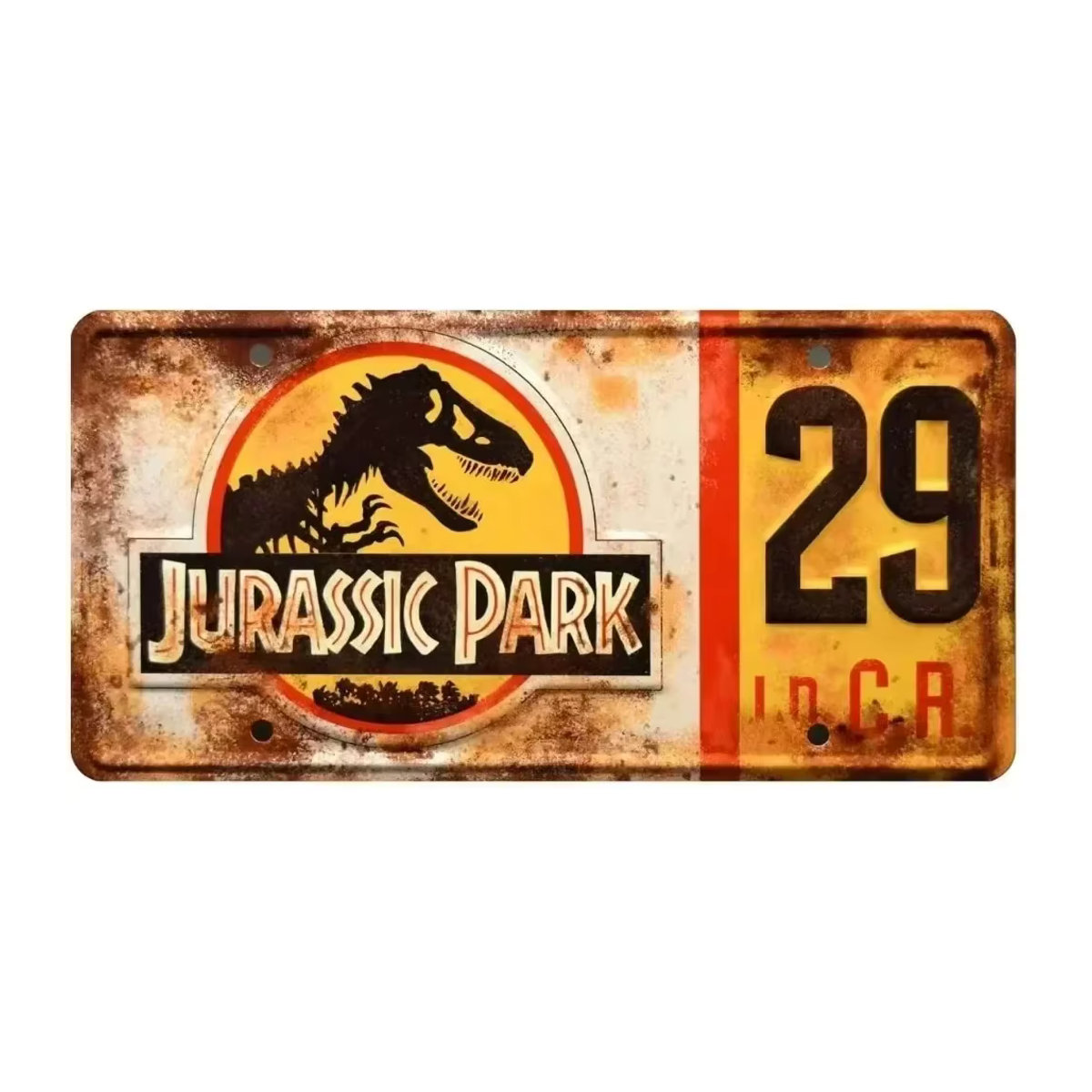 Vintage Metallschild Jurassic Park Explorer & Celebrity Machines Wanddekoration aus Aluminium, mehrfarbig, B: 30 cm, H: 15 cm, T: 1 cm - Bild 2