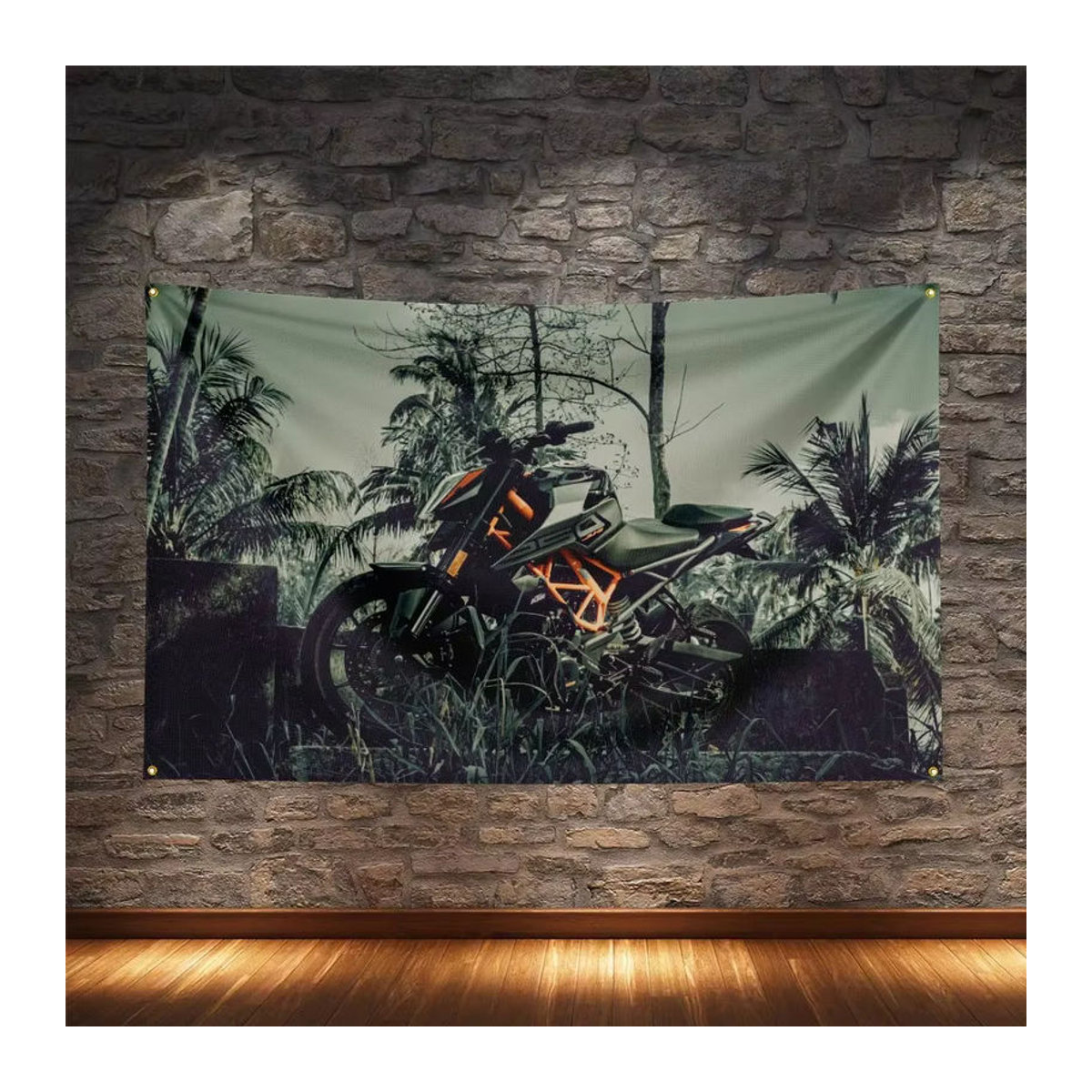 Vintage Motorräder Flagge aus Textil mit Digitaldruck, mehrfarbig, B/H: 60 x 90 cm - Bild 4