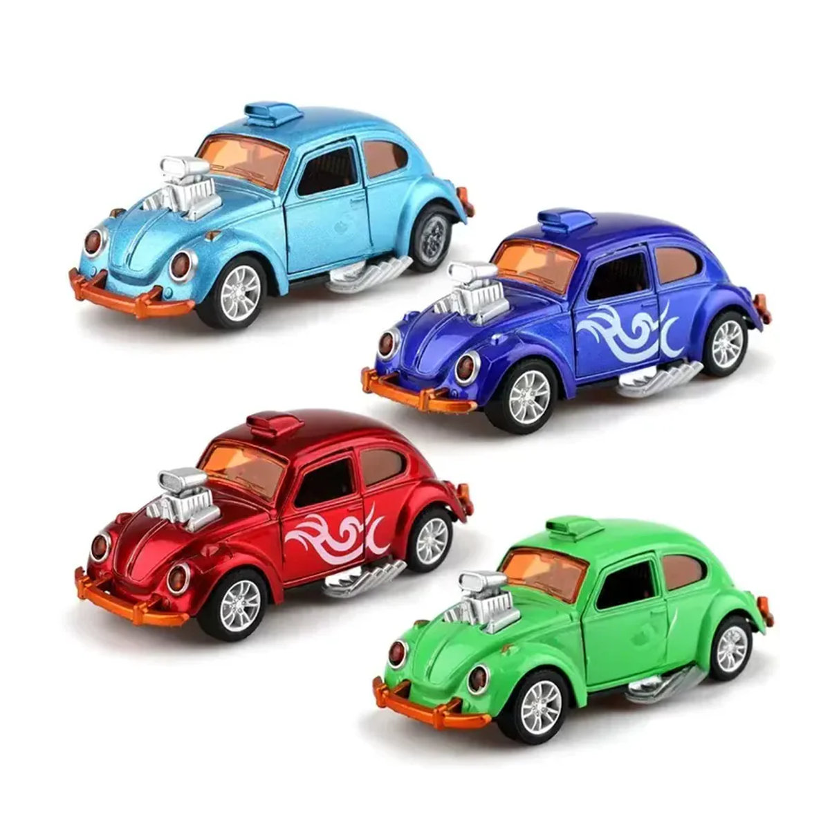 Vintage Oldtimer Spielzeugauto aus Metall im Maßstab 1:36, mehrfarbiges Modellauto mit zurückziehbarer Doppeltür zur Dekoration - Bild 5