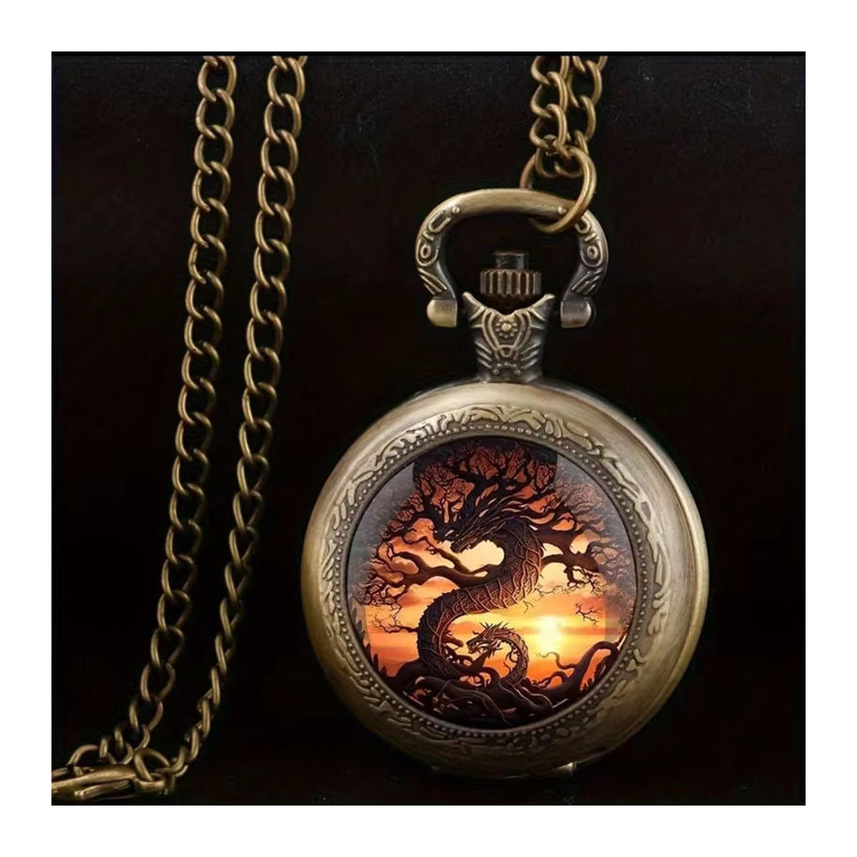 Vintage Quarz-Taschenuhr aus Metall in Schwarz mit rundem Design als Blindbox-Überraschung - Bild 4