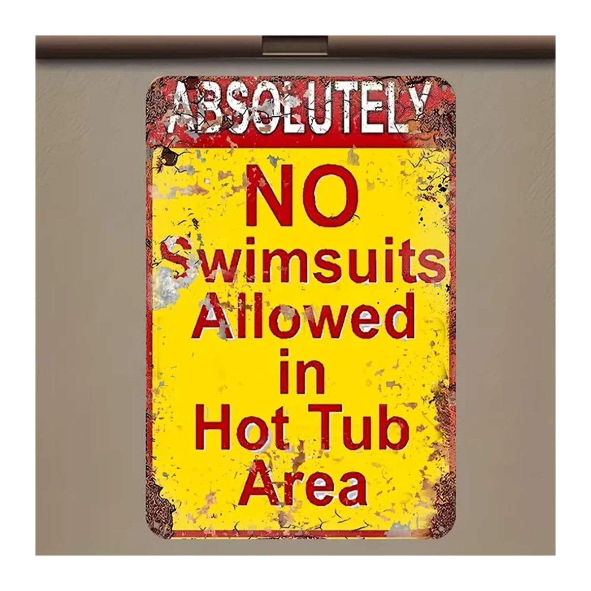 Vintage Retro-Metallblechschild MINISO Gelb mit Typografie für die Wandmontage, B/H: 20 x 30 cm - Bild 1