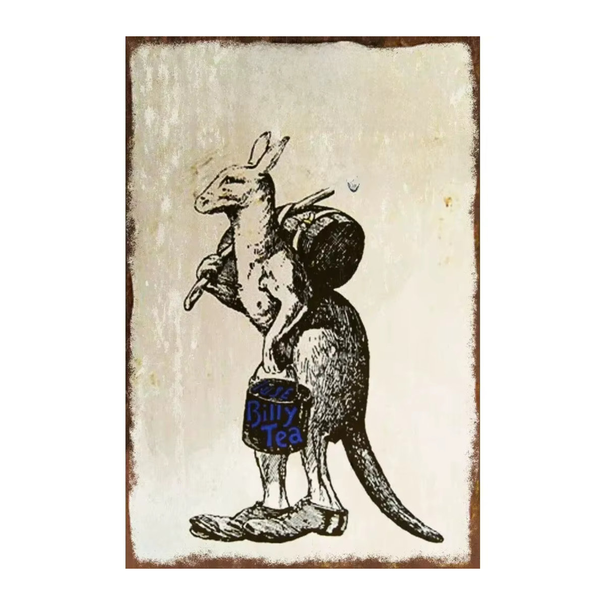 Vintage Retro Metallschild Billy Tea Australian Kangaroo Design in Beige, B: 30 cm, H: 20 cm - Bild 2