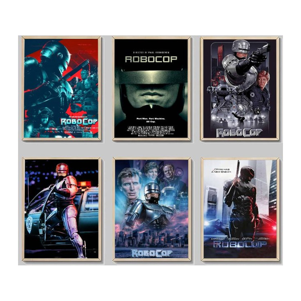 Vintage Robocop Film Poster Selbstklebender Wandaufkleber aus Papier in Mehrfarbig - Bild 1