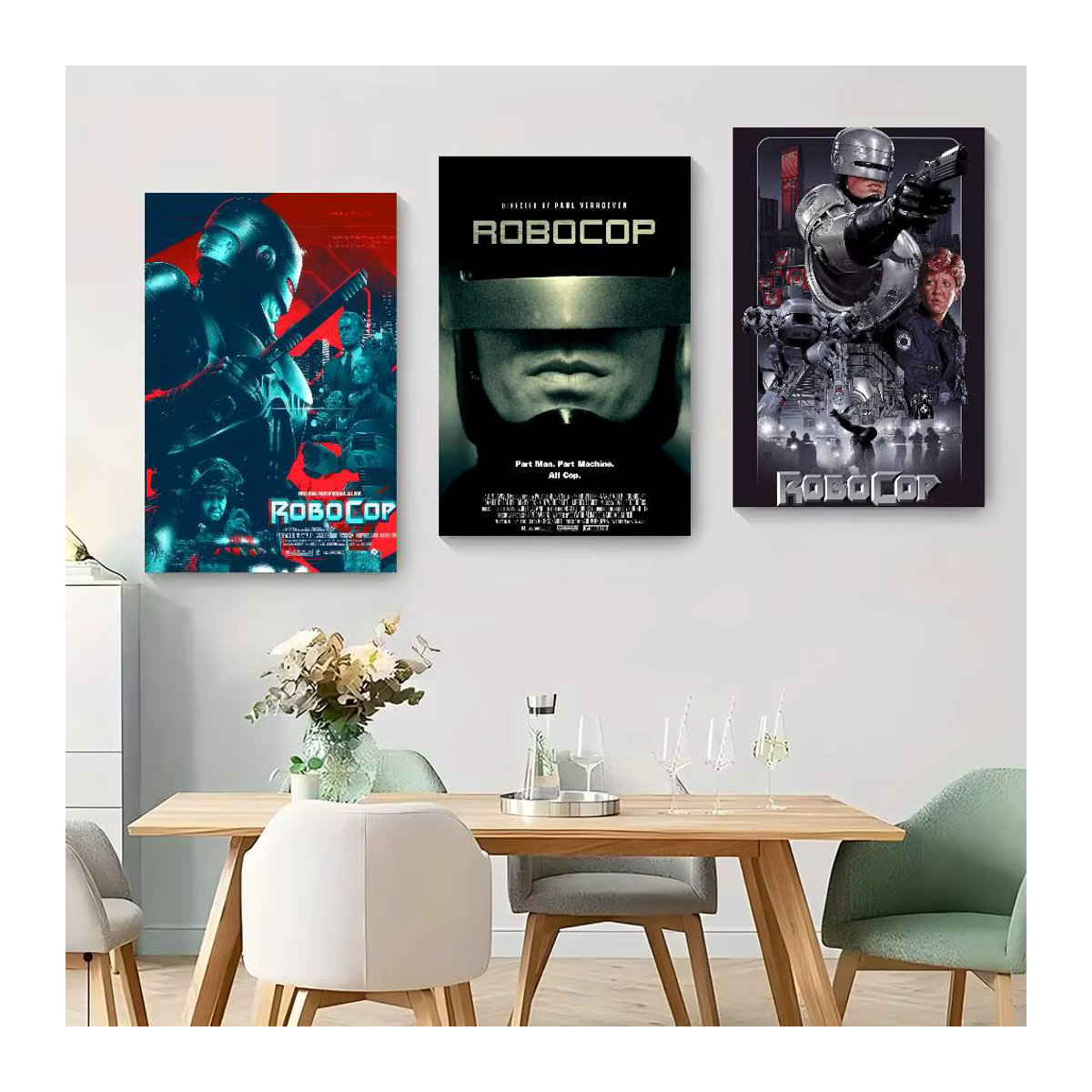 Vintage Robocop Film Poster Selbstklebender Wandaufkleber aus Papier in Mehrfarbig - Bild 2