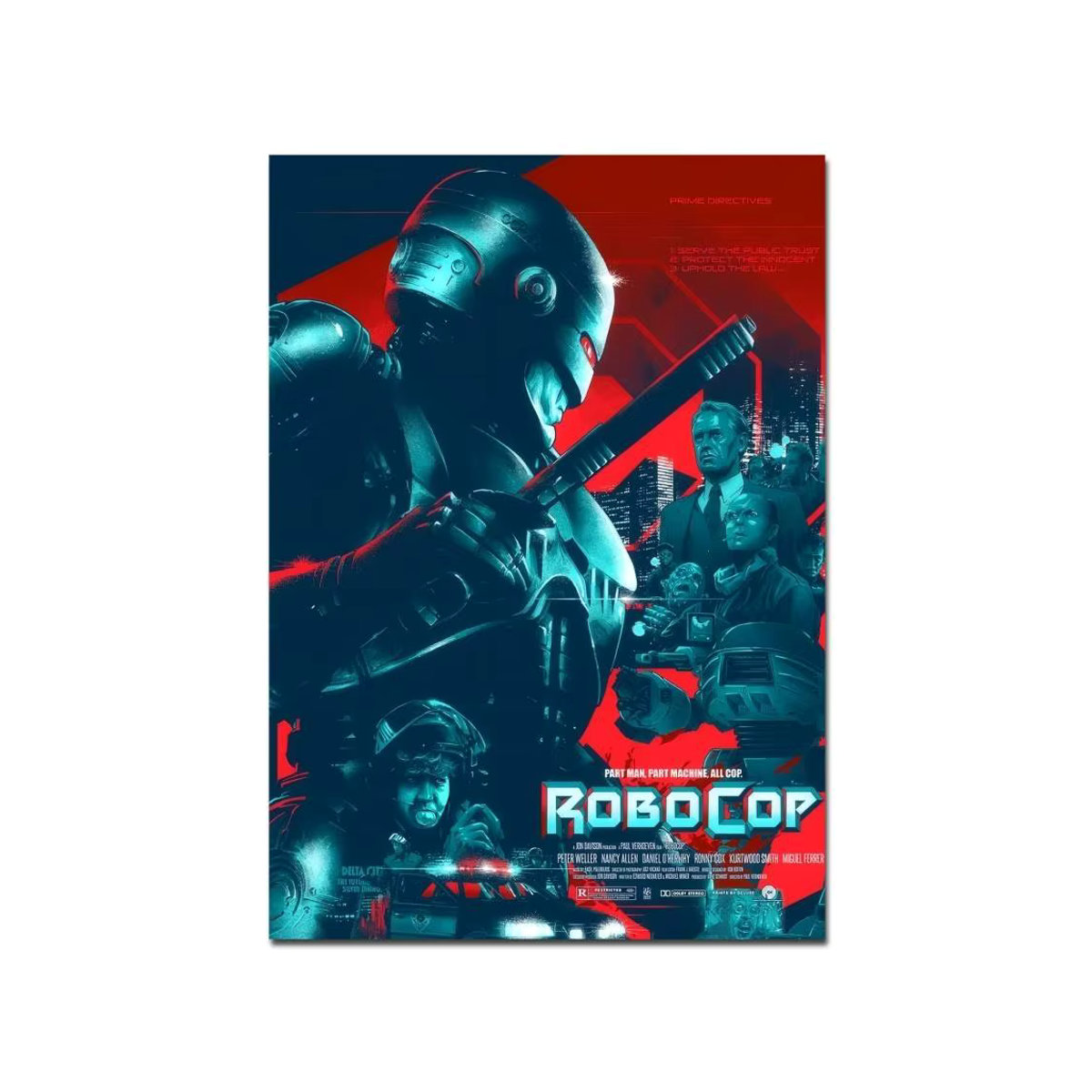 Vintage Robocop Film Poster Selbstklebender Wandaufkleber aus Papier in Mehrfarbig - Bild 7