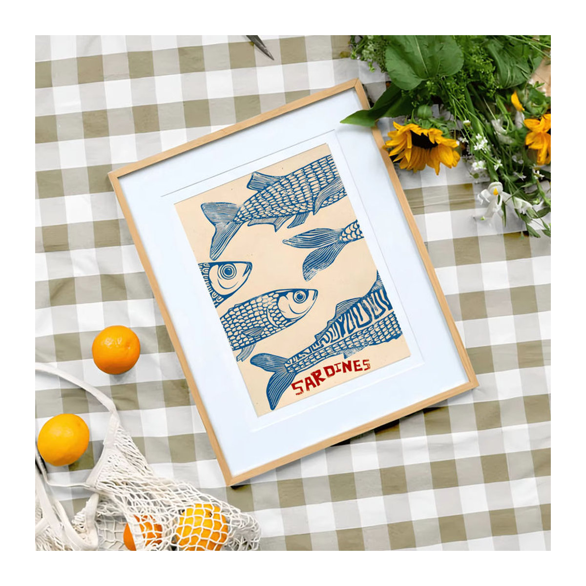Vintage Sardinen-Poster von SHENCHEN als mehrfarbiger Fischdruck in Hochformat für deine Wanddekoration - Bild 2