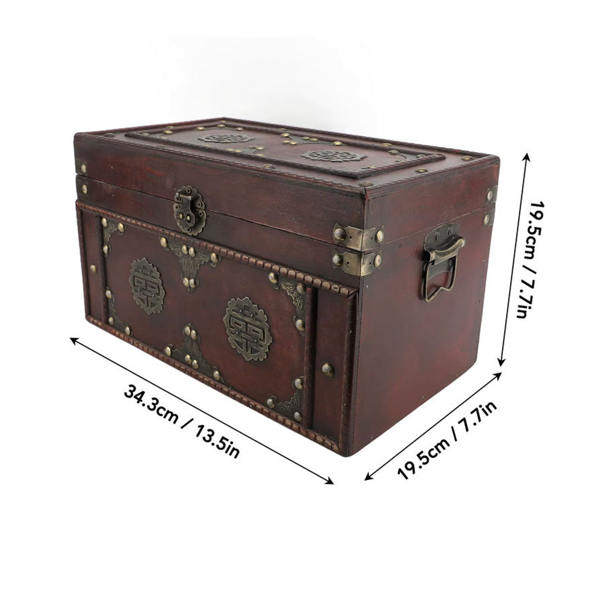 Vintage Schmuckaufbewahrungsbox aus Holz in Schwarz oder Braun als dekorativer Organizer im chinesischen Retro-Stil - Bild 5