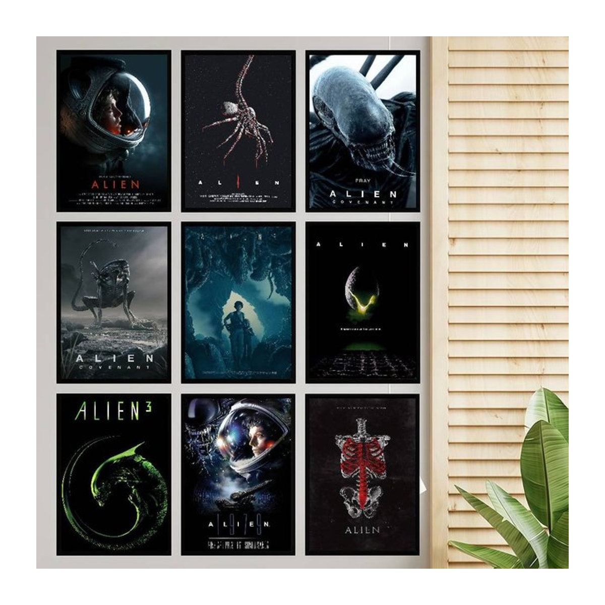 Vintage Sci-Fi-Alien Poster in Schwarz für die Wandmontage - Bild 1