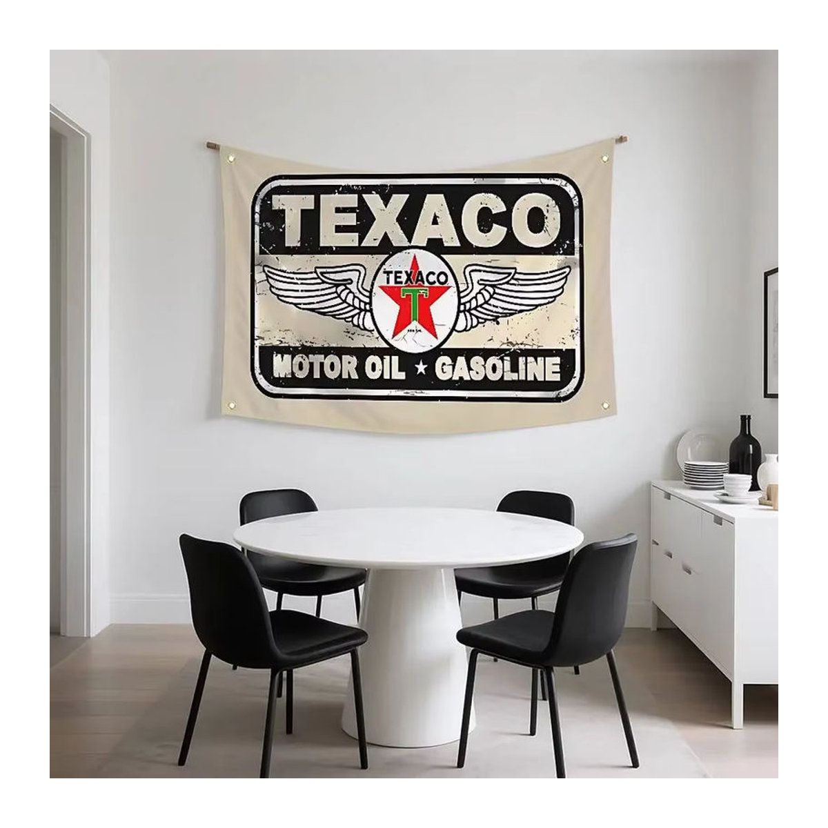 Vintage Texaco Wandteppich aus Textil in Mehrfarbig mit Sternen-Motiv, Rechteckig, B: 70 cm, H: 50 cm - Bild 2
