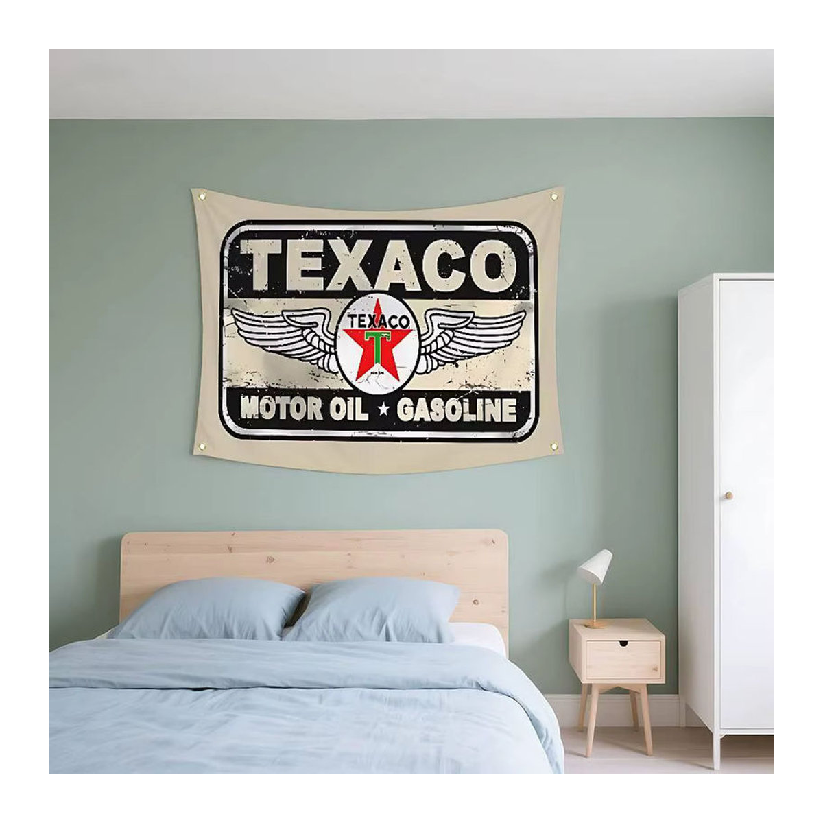 Vintage Texaco Wandteppich aus Textil in Mehrfarbig mit Sternen-Motiv, Rechteckig, B: 70 cm, H: 50 cm - Bild 6