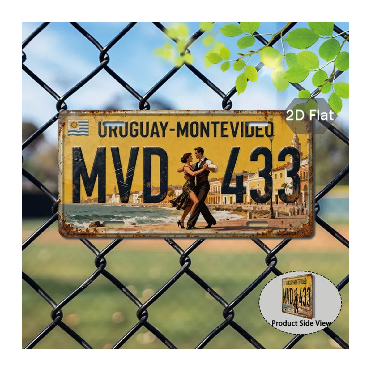 Vintage Uruguay Montevideo Metallschild CIFBUY, mehrfarbiges Blechplakat für die Wandmontage, B: 30 cm, H: 30 cm - Bild 1