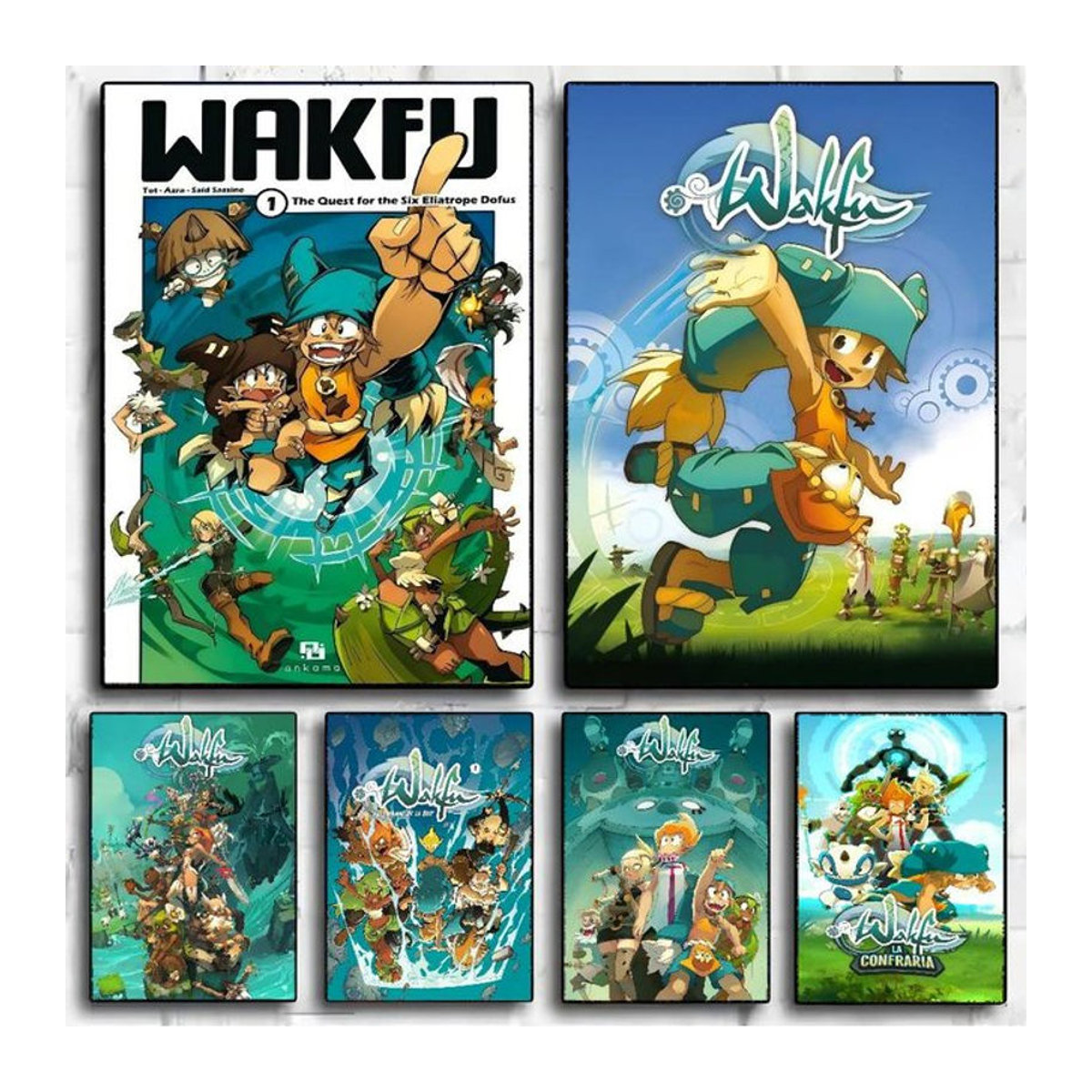 Vintage W-Wakfu Poster im Nordic-Stil als mehrfarbige Wanddekoration aus Papier - Bild 1