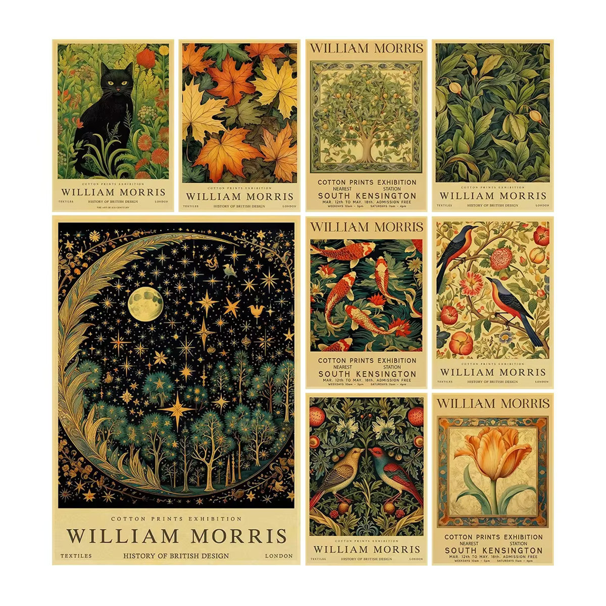 Vintage William Morris Poster Floral im Hochformat, Mehrfarbiger Leinwanddruck auf Papier für deine Home Dekoration - Bild 2