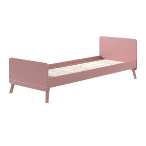 Vipack BILLY Einzelbett mit Lattenrost aus Holzwerkstoff in Rosa, B/T/H: 90 x 200 cm