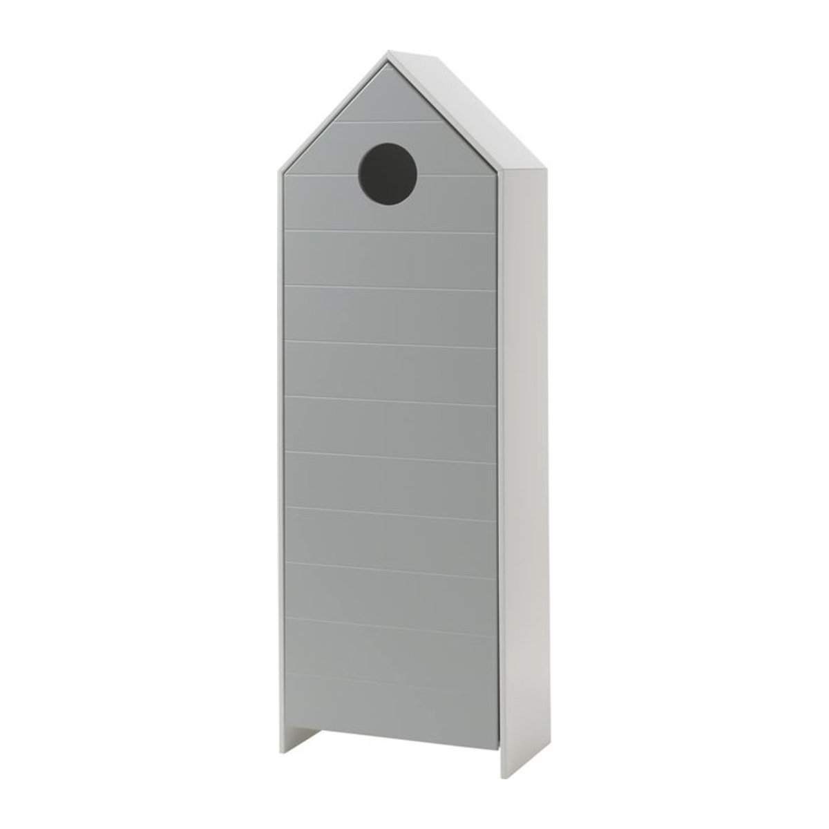 Vipack CASAMI Schrank mit Tür in Grau mit waagerechtem Rillenprofil aus lackiertem MDF im Landhaus- und minimalistischen Stil - Bild 1