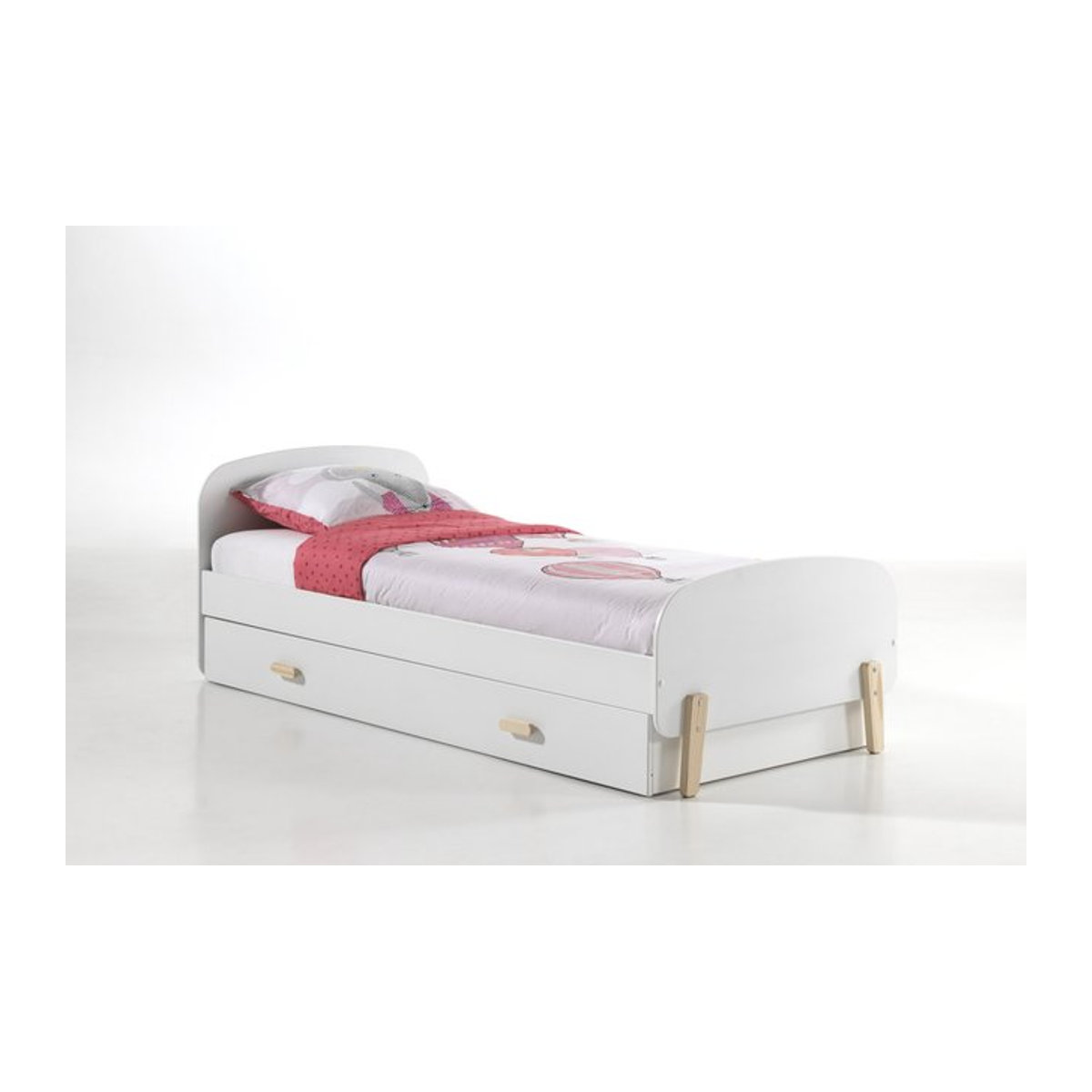 Vipack Einzelbett Kiddy für Kinder mit Bettschublade in Weiß, B/T/H: 90 x 200 cm - Bild 1