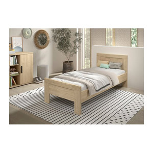 Vipack Einzelbett SAM in Eiche Natur, Modernes Skandinavisches Design, Liegefläche B: 90 cm, L: 200 cm, ohne Lattenrost