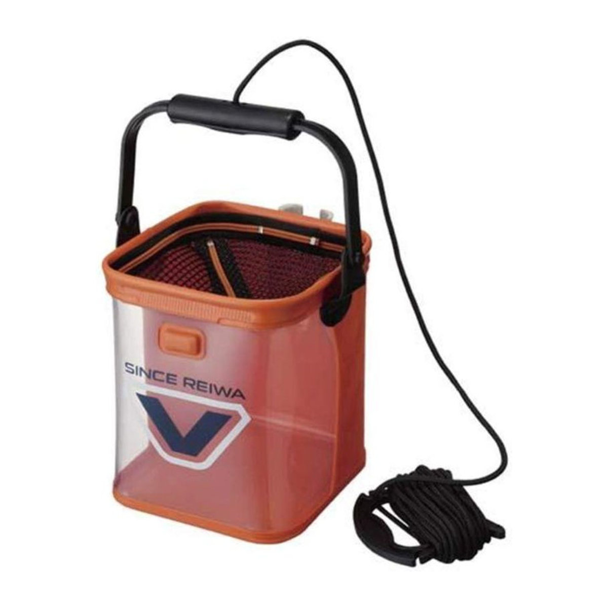 Viseo Angelrutenhalter Eimer transparent orange aus Kunststoff Durchmesser: 21 cm - Bild 1