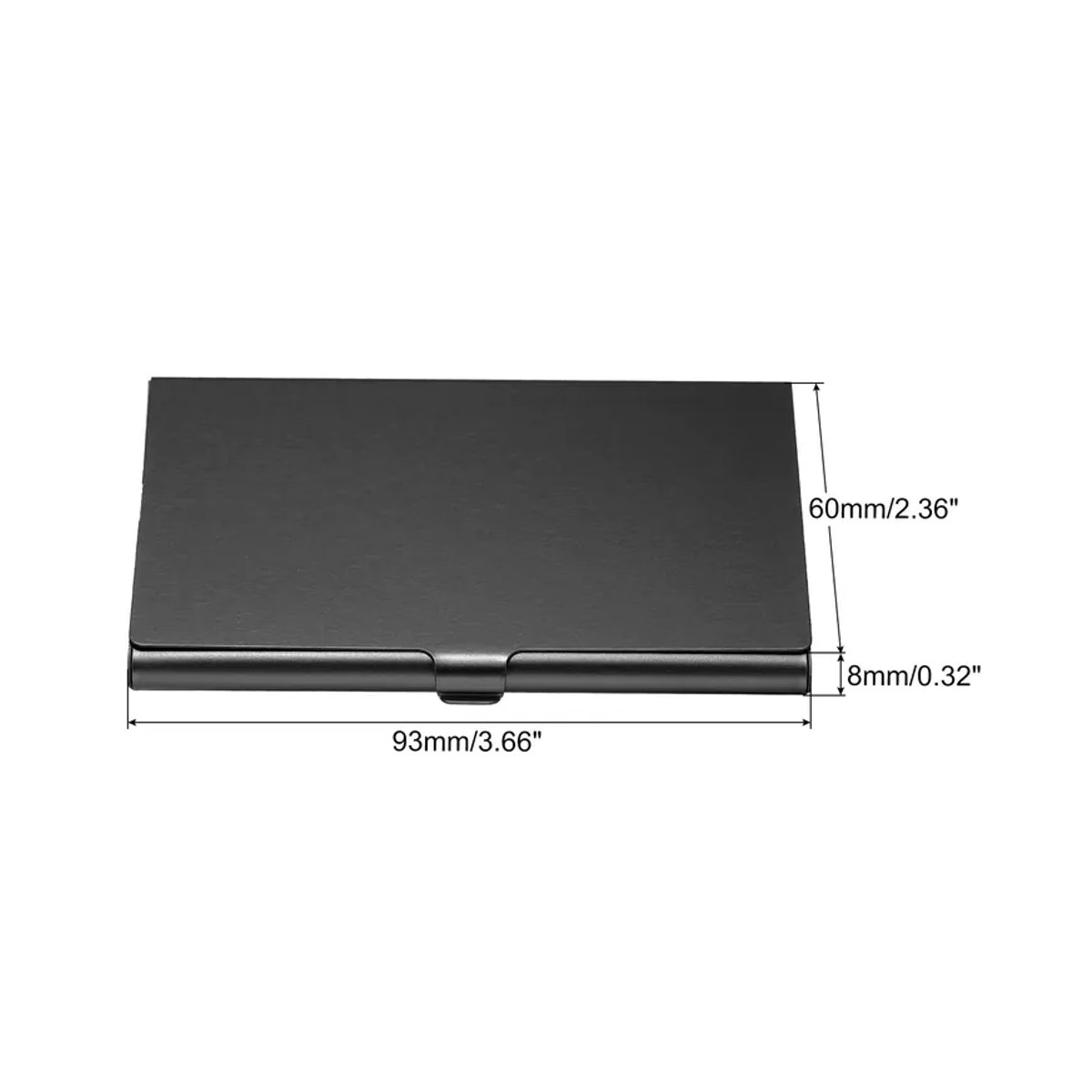 Visitenkartenhalter aus Aluminiumlegierung mit Flip-Cover in Schwarz, minimalistisches Design für Kreditkarten und Visitenkarten - Bild 2