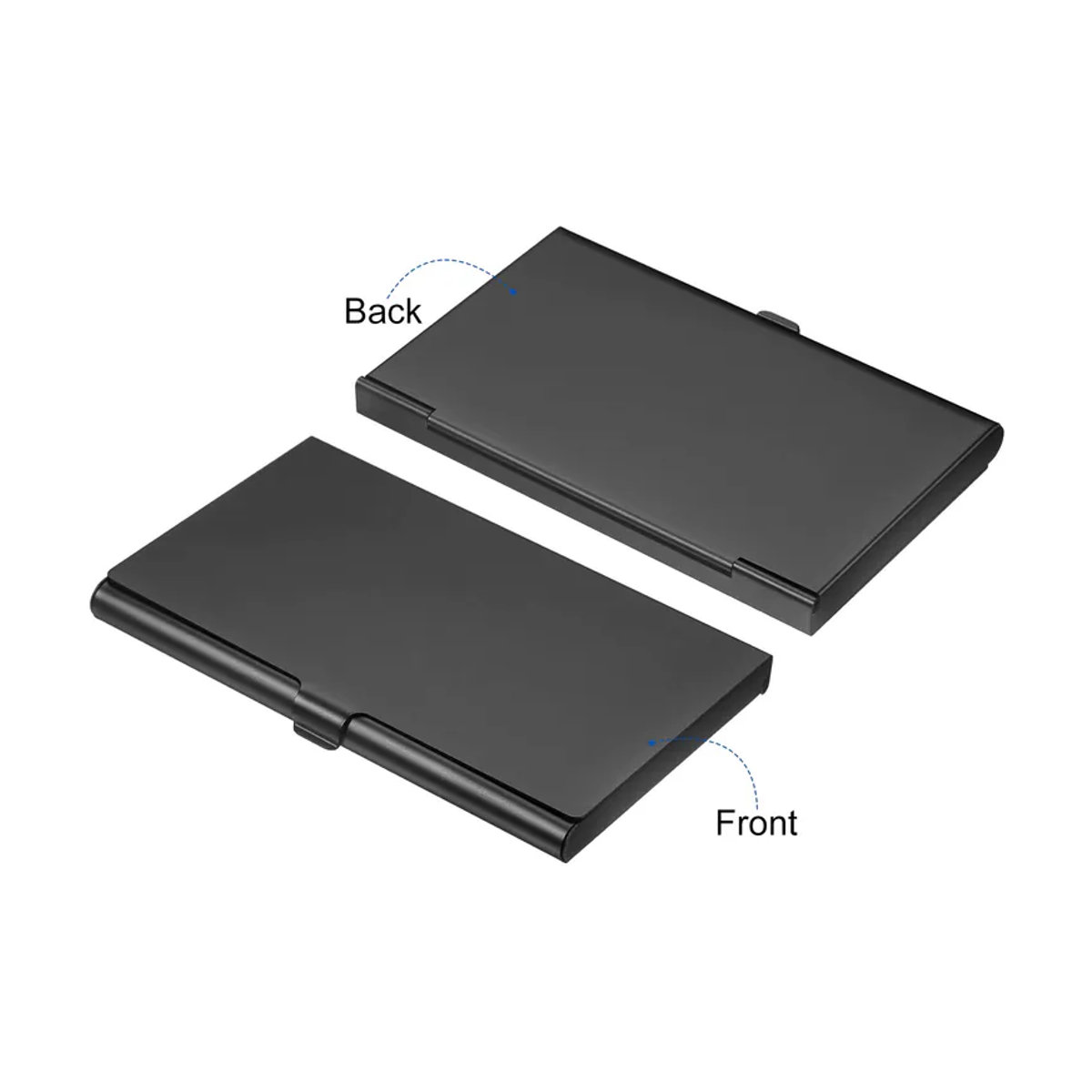 Visitenkartenhalter aus Aluminiumlegierung mit Flip-Cover in Schwarz, minimalistisches Design für Kreditkarten und Visitenkarten - Bild 3