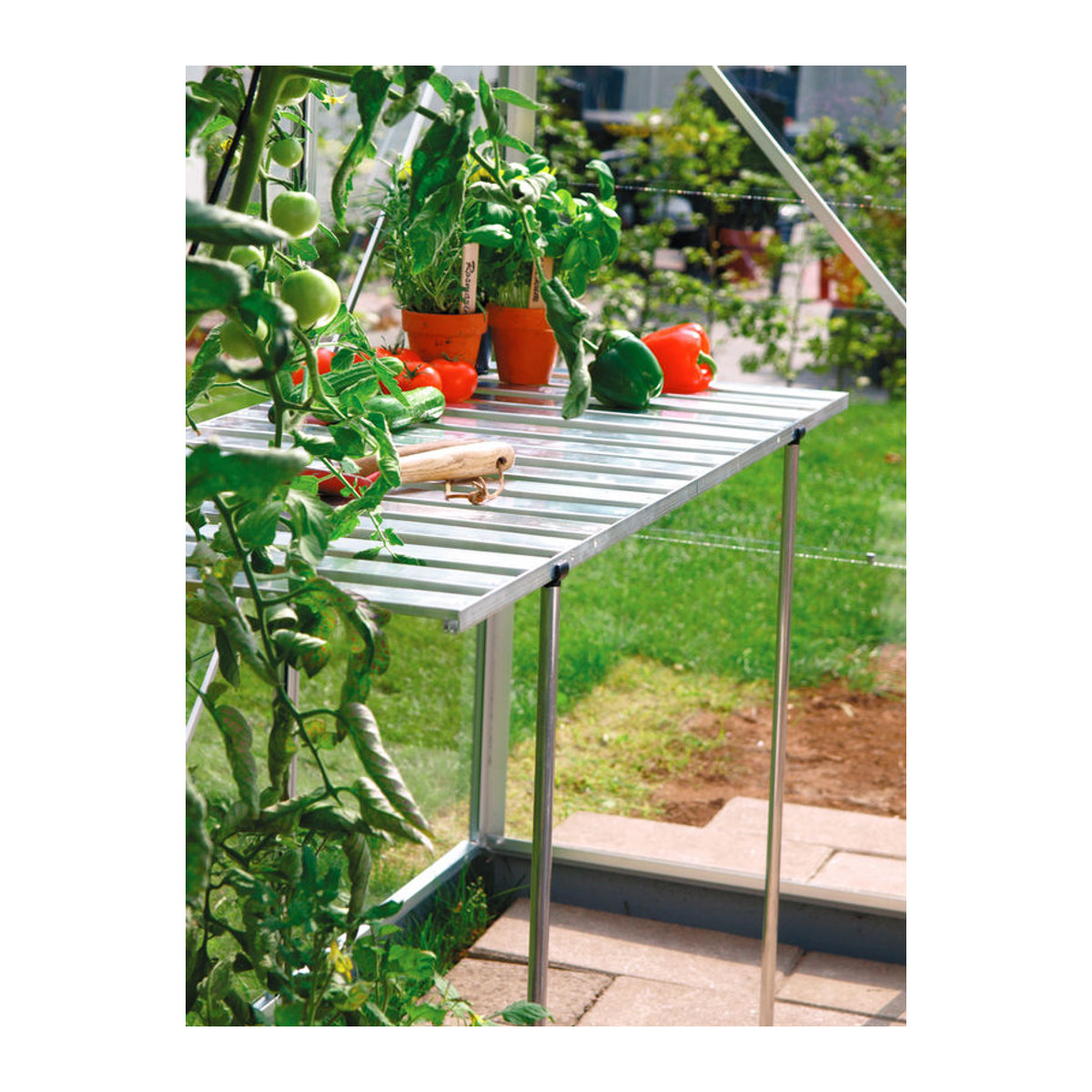 Vitavia Aluminium Gartentisch, Farbe: Silber, B/T/H: 120 x 52 x 77 cm - Bild 3