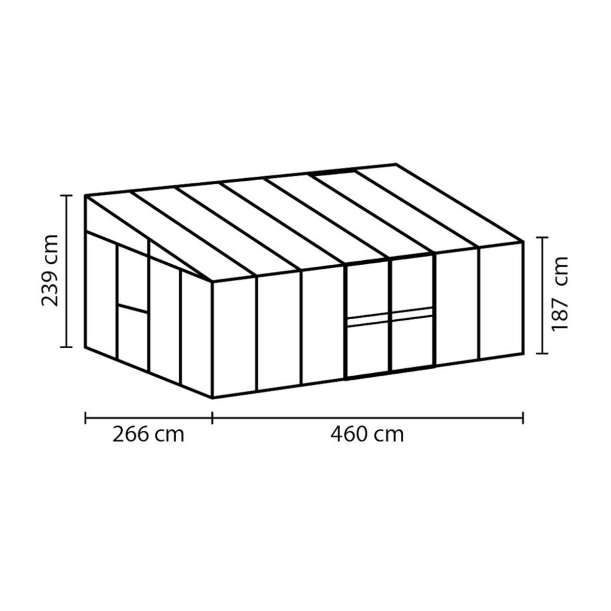 Vitavia Anlehn-Gewächshaus Helena 11900 in Weiß mit 11,9 m² Fläche und ESG-Glas - Bild 2