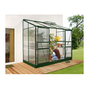 Vitavia Anlehn-Gewächshaus Ida 3300 in Smaragdgrün mit 3,3 m² Fläche und 4 mm Polycarbonat-Platten