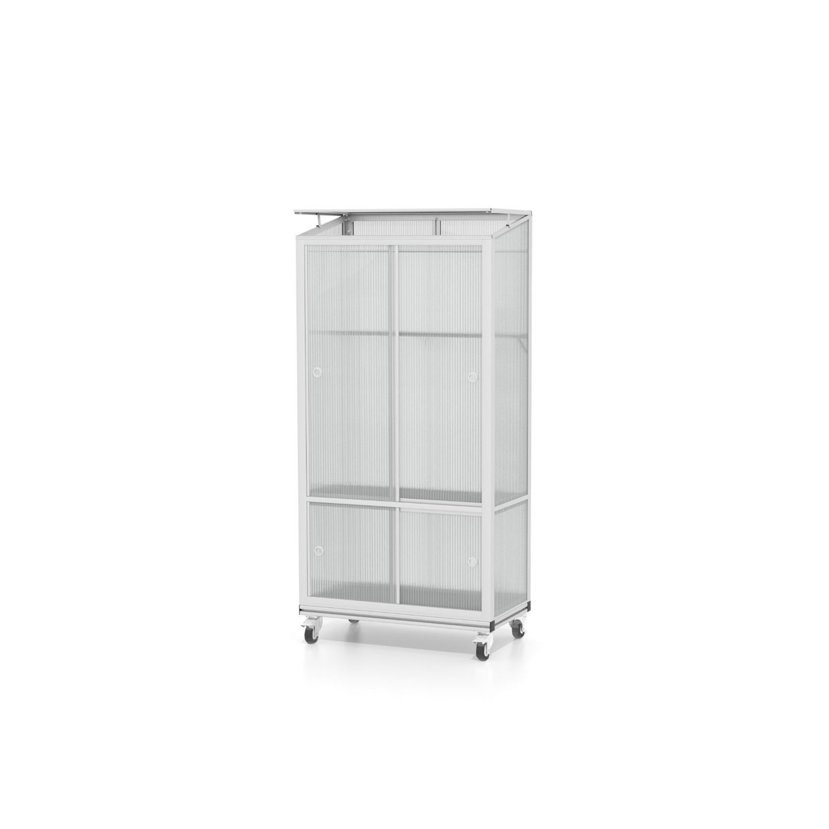 Vitavia Balkon- und Anlehn-Gewächshaus Stad in alufarben mit Rollfundament und 4 mm HKP, B: 81 cm, H: 168,2 cm, T: 42 cm - Bild 2
