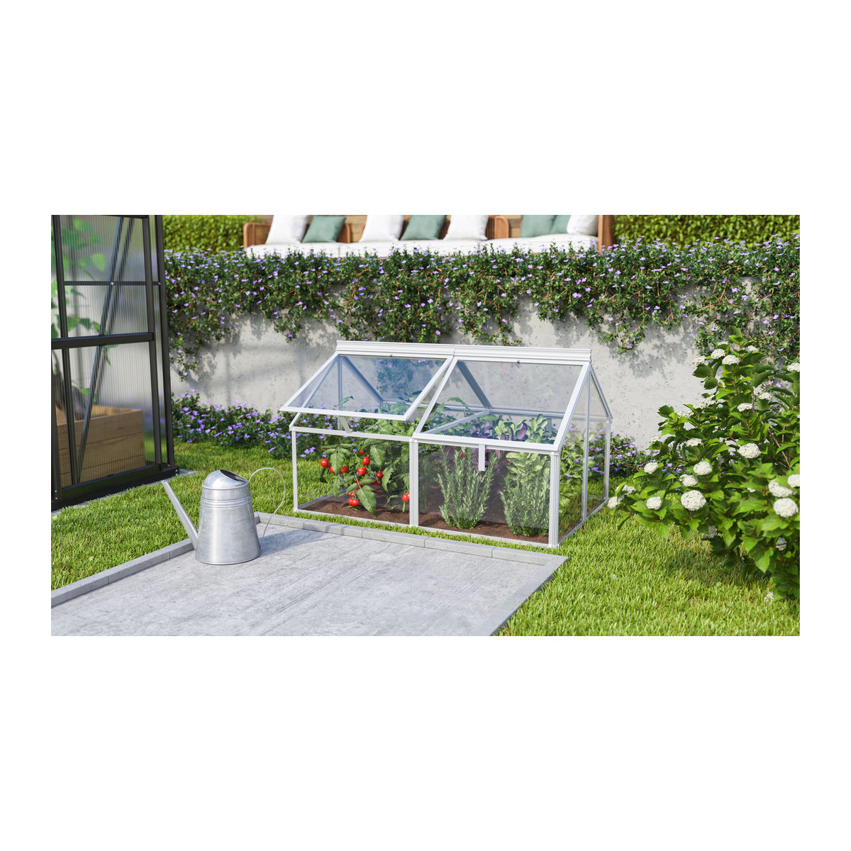 Vitavia Frühbeet Gaia Jumbo aus Aluminium und Glas in Silber, B/T/H: 119,3 x 83,1 x 71,9 cm - Bild 2
