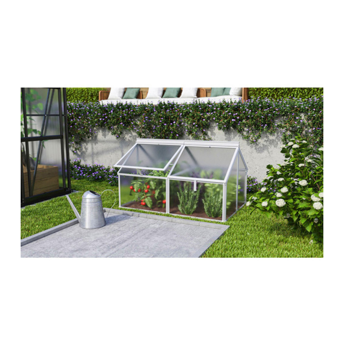 Vitavia Frühbeet Gaia Jumbo aus Aluminium und Polycarbonat in Silber, B/T/H: 83 x 72 x 119 cm - Bild 4