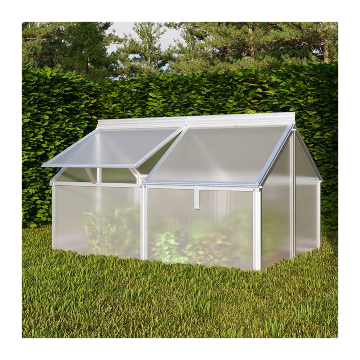 Vitavia Frühbeet Gaia Jumbo aus Aluminium und Polycarbonat in Silber, B/T/H: 83 x 72 x 119 cm - Bild 5