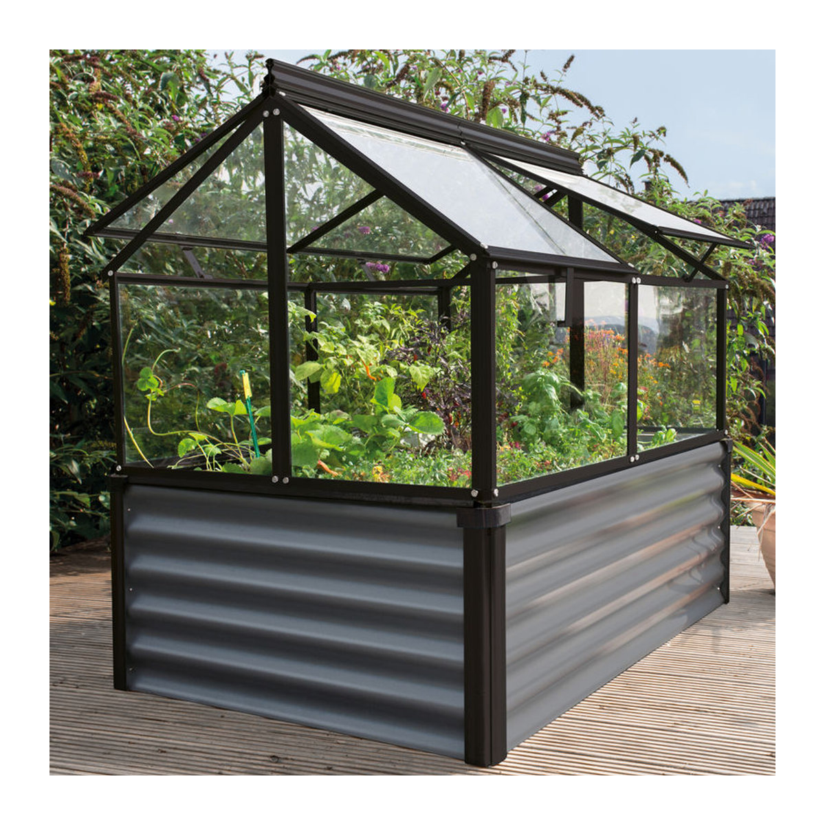 Vitavia Frühbeet Gaia Jumbo in Schwarz aus Aluminium und ESG-Glas, B/T/H: 83 x 72 x 119 cm - Bild 3