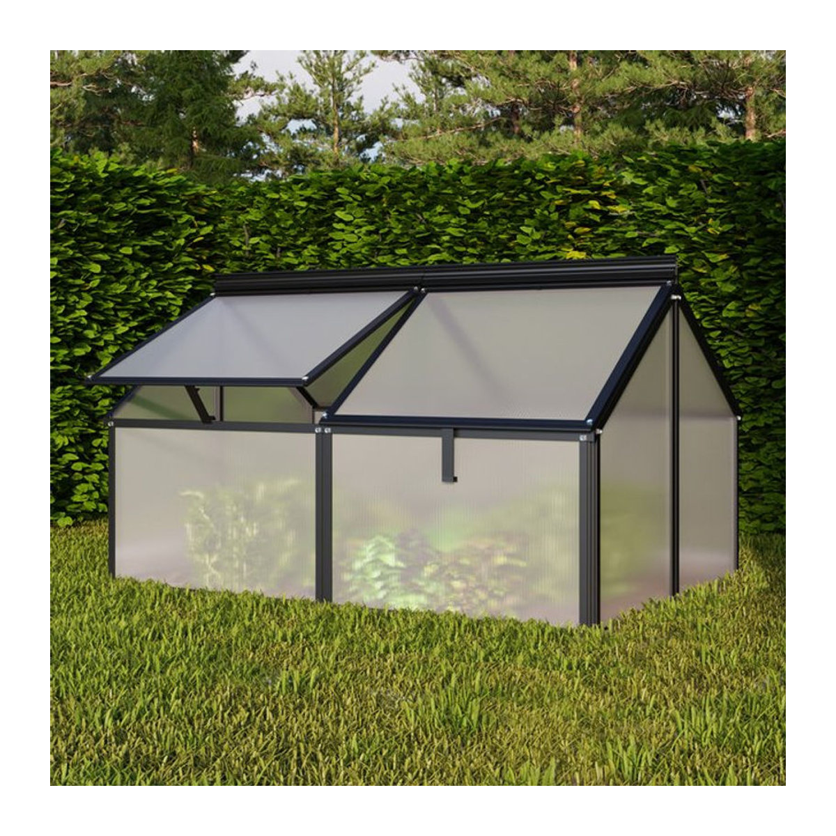 Vitavia Frühbeet Gaia Jumbo in Schwarz aus Aluminium und Polycarbonat, B/T/H: 83 x 119 x 72 cm - Bild 3