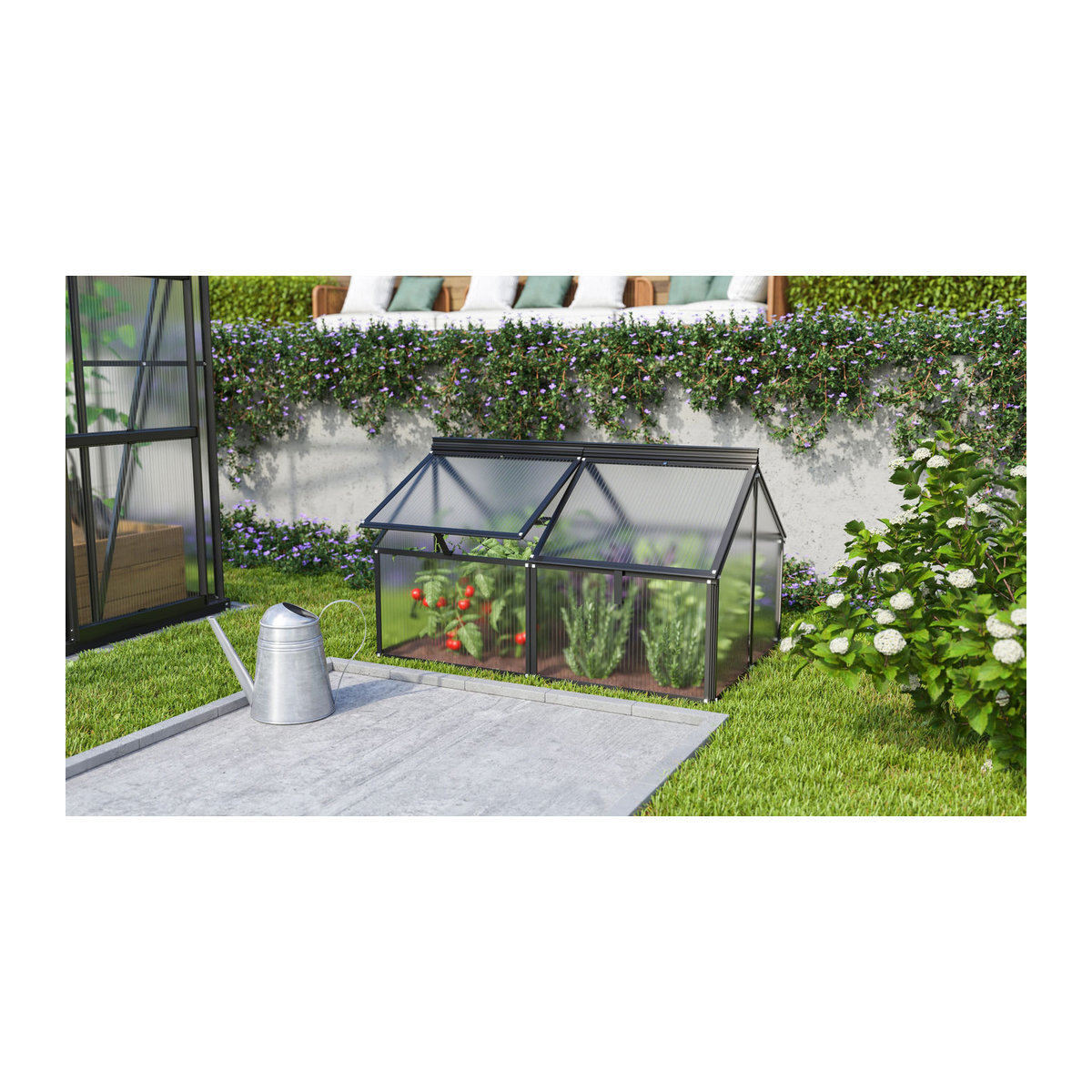 Vitavia Frühbeet Gaia Jumbo in Schwarz aus Aluminium und Polycarbonat, B/T/H: 83 x 119 x 72 cm - Bild 5